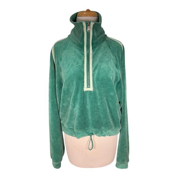 Free People Movement Half Zip Sweater Corduroy Fleece Pullover Small Drawstring - Picture 2 of 15
